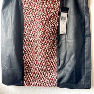 New leather multi-colored mini skirt